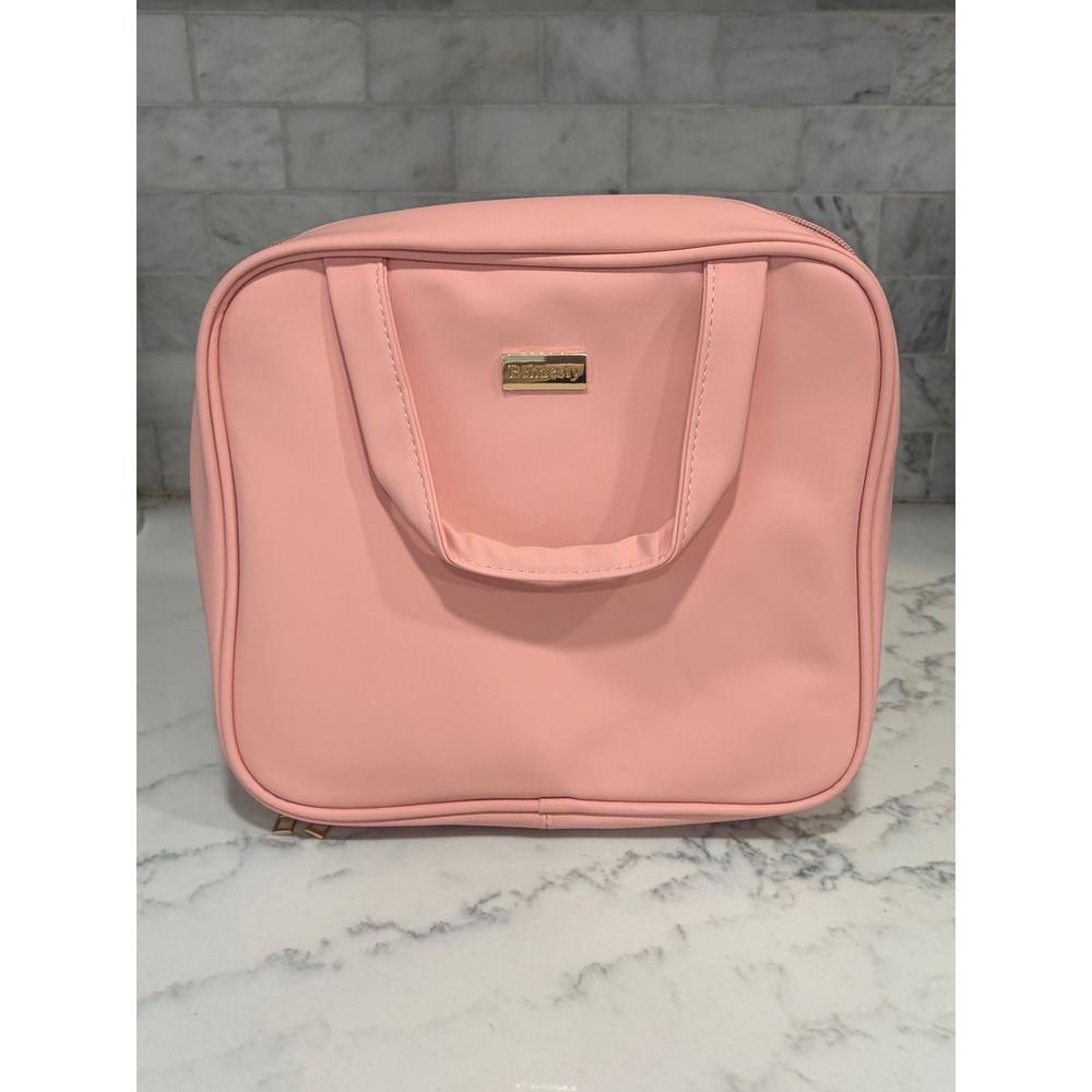 Rehasty Pink Travel Makeup Bag LED Lighted Mirror Hanging Toiletry Organizer New